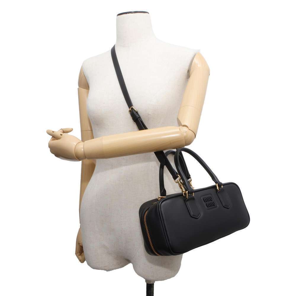 Miu Miu Handbag Arcadi Leather MIUMUU Shoulder Bag Black - Picture 5 of 11